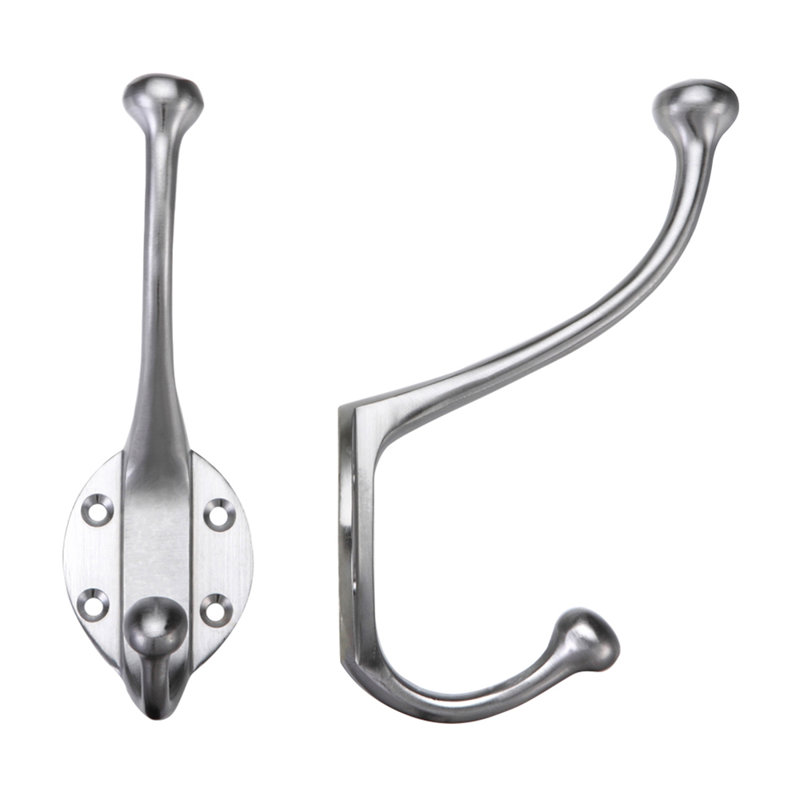 Brass Wall Wall Hook, Satin Chrome
