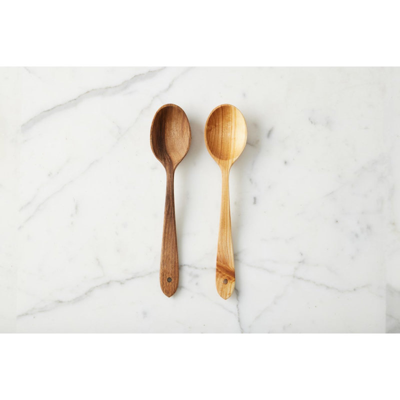 Ensemble de grandes cuillères de service Euro, bois fruitier