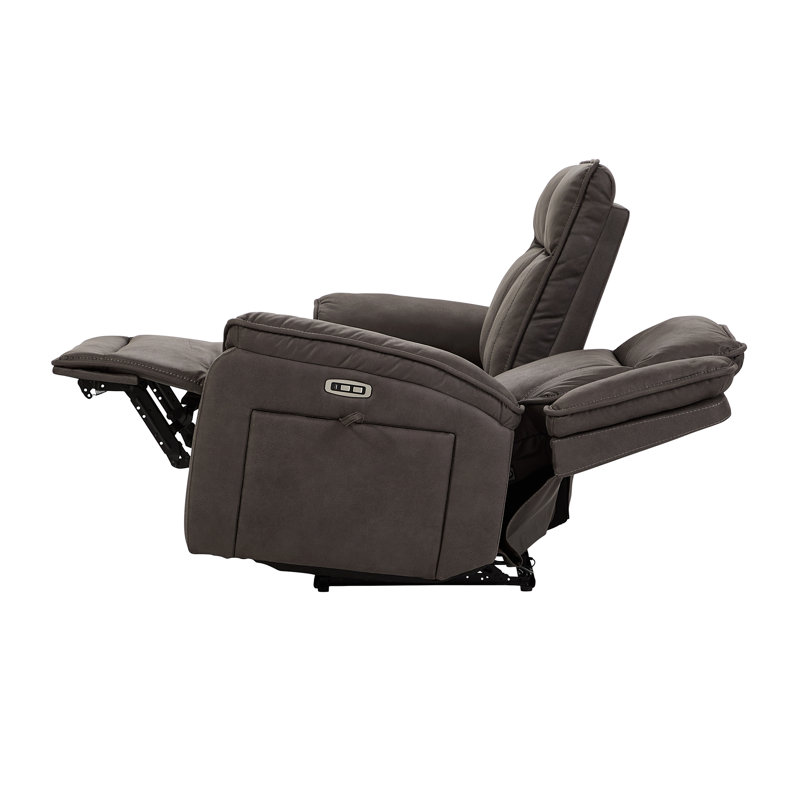 Hochstetler Upholstered Power Double Reclining Sofa, Derby Slate, Derby Slate