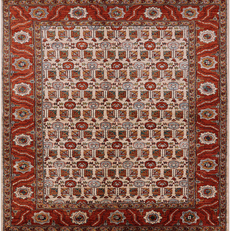 Tapis marocain tissé à la machine, Carré 7 pi