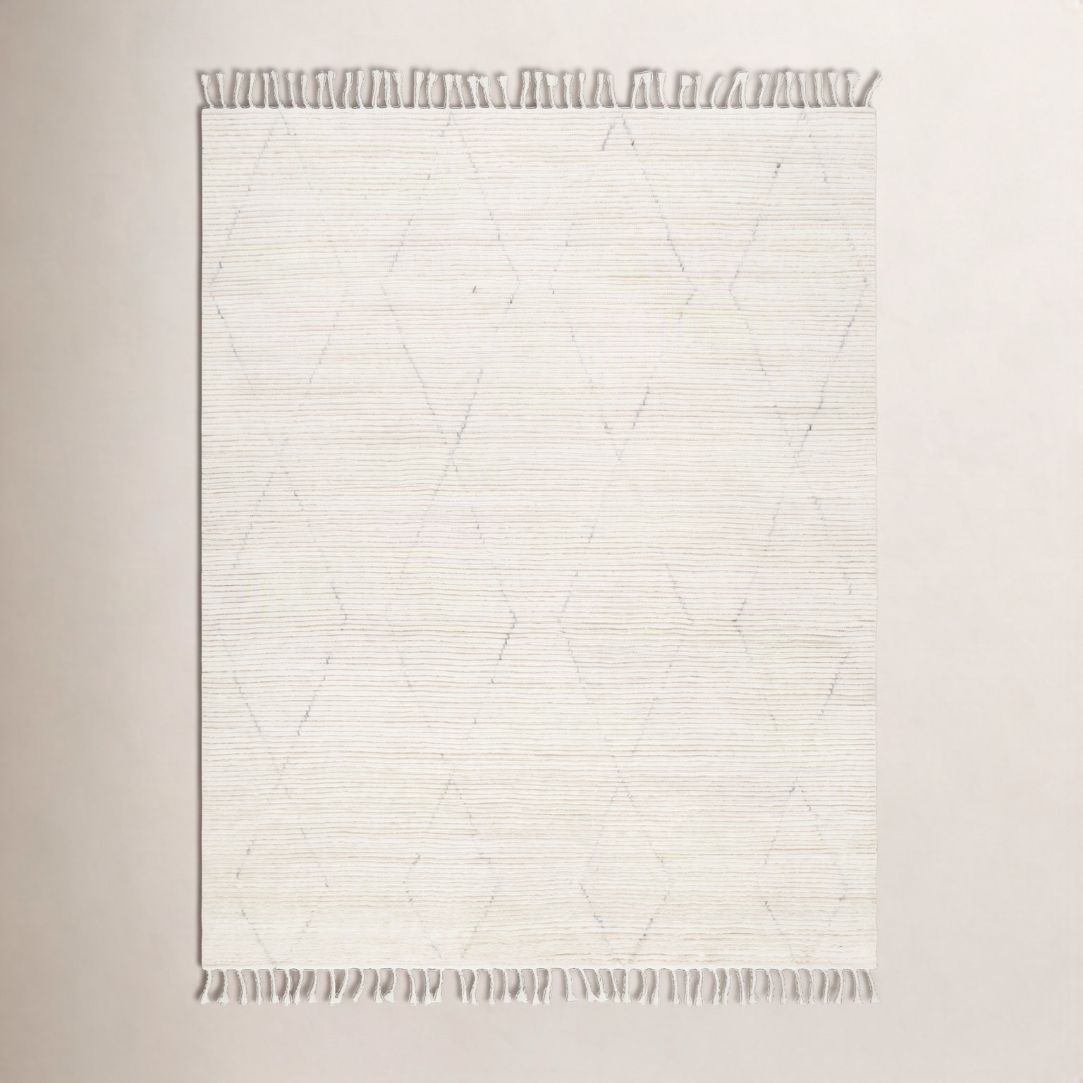 Talon Hand-Knotted Geometric Cream Rug, Rectangle 9' x 12'