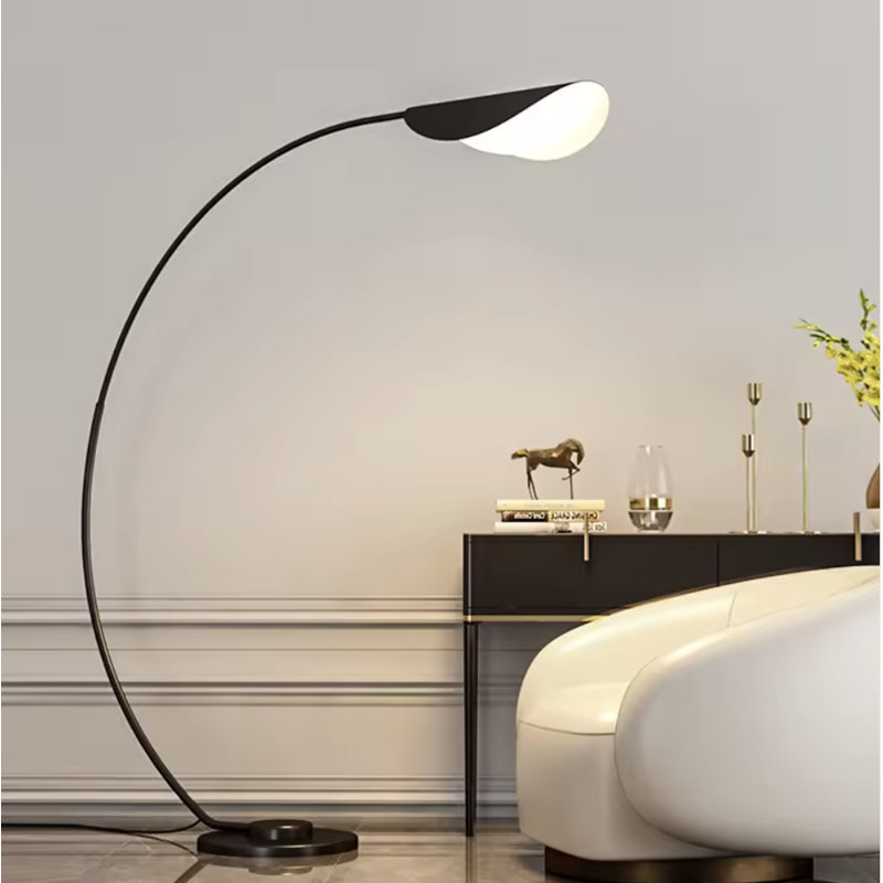  Lampe sur pied arquée LIGHT Arcadia | Design moderne | Base en métal | Abat-jour en acrylique doux et diffus
