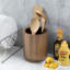 Solid Wood Cylinder Utensil Crock