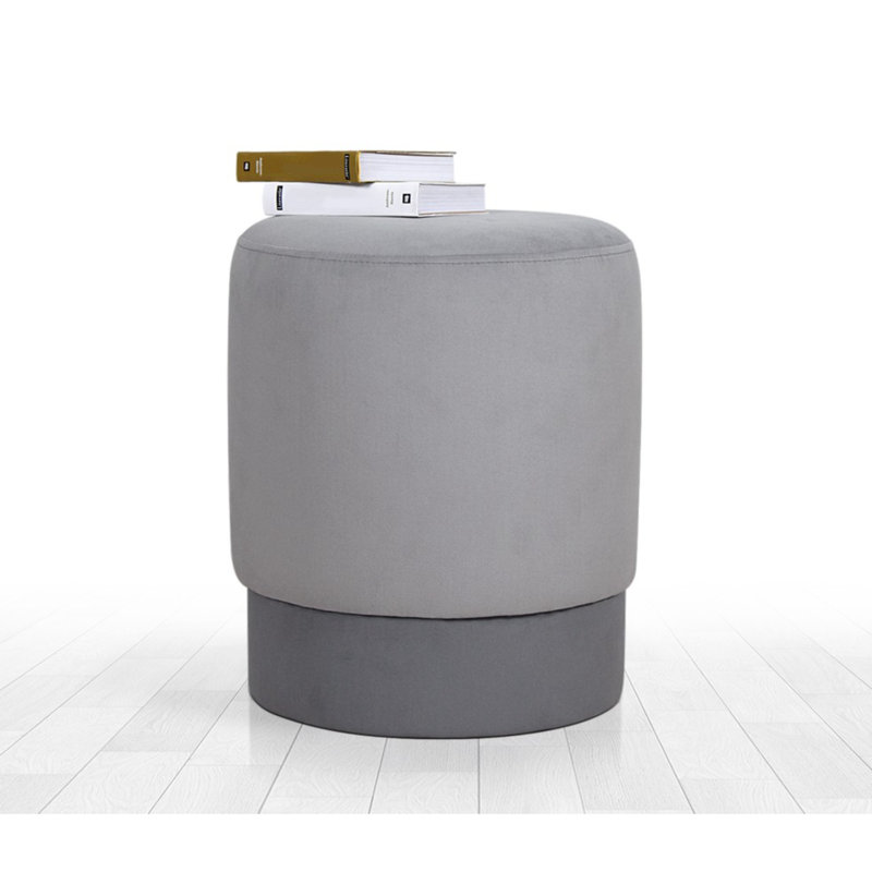 Pouf élégant, mélange de velours gris et de coton, 16,9 po de hauteur x 14,9 po de profondeur | 35 éponges orthopédiques 35 avec 2 d'épaisseur | Parfait pour les décors bohémiens, les hôtels et les espaces de vie confortables, design polyvalent et confortable