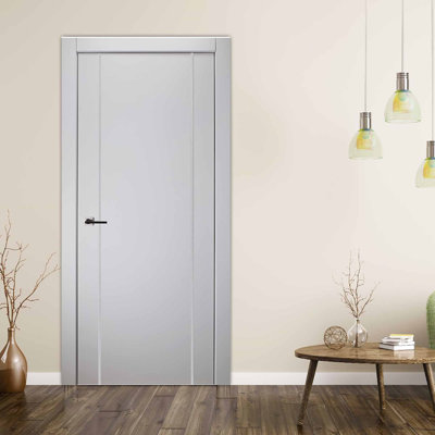 Optima 79.375'' Solid + Manufactured Wood Flush without Installation Hardware Kit Slab Door