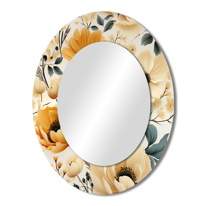 Soleia - Miroir mural ovale traditionnel, H 43 po x l 33 po