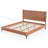 King Size Mid-Century Modern Bamboo Platform Bed Frame with Rounded Corner Headboard, Solid Wood Slat Support, No Box Spring Needed, Natural.-1961840427-1961840431