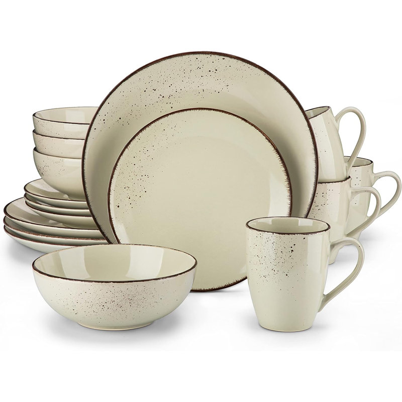 Stoneware Dinnerware - Service for 4, Beige