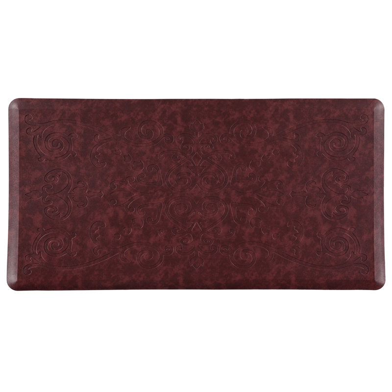 Water Resistant Anti-Fatigue Non-Skid Kitchen Mat, Rectangle 1'8" x 3'3", Burgundy