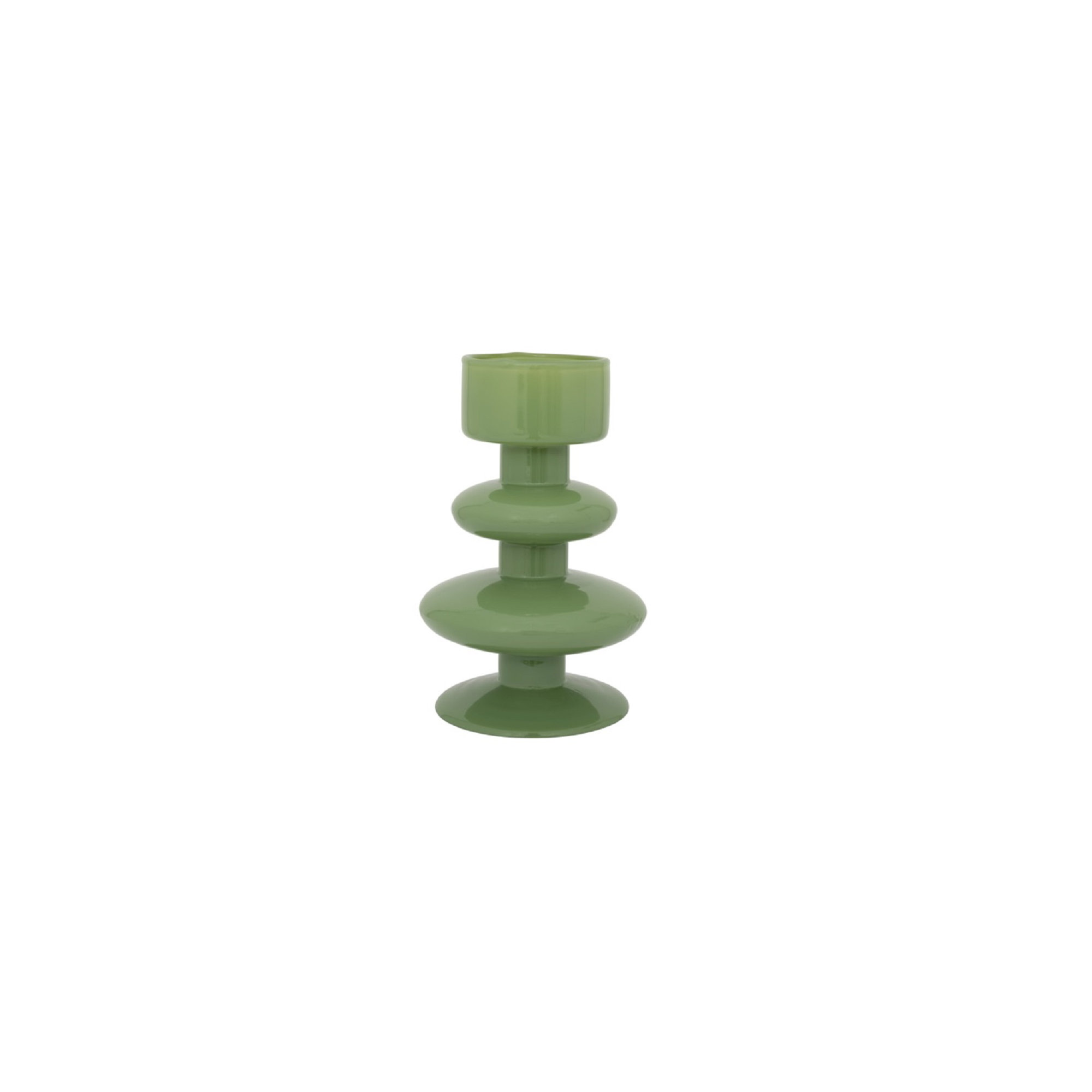 Geri Recycled Glass Tealight Holder, Green