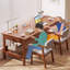 Bureau rectangulaire à 3 tiroirs en bois massif brun noisette-328028327