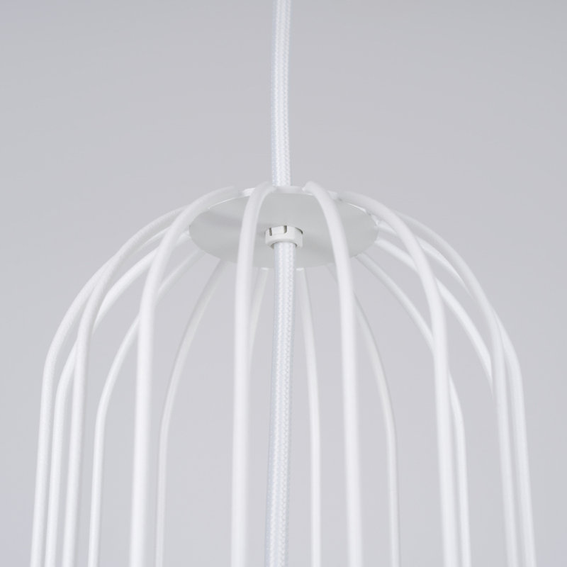 Bonine 3 - Light Stainless Steel Pendant, White
