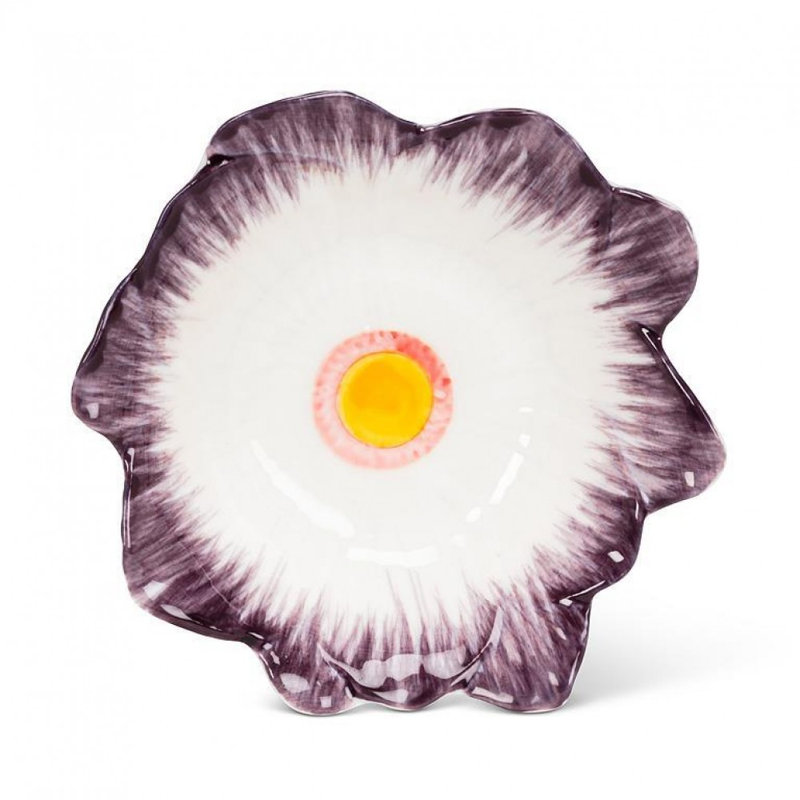 Petit bol à fleurs, Mauve, blanc, jaune