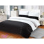 Ensemble de housse de couette réversible en coton noir / blanc standard