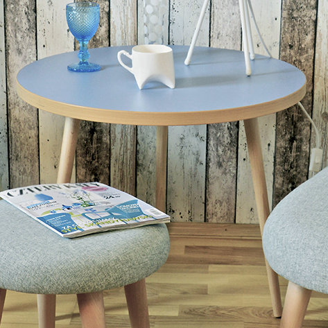 Cube Four Leg Coffee Table, Blue