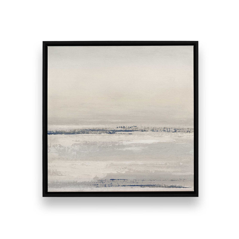 Impression abstraite Ethereal Tide v2, H 24,75 po x l 24,75 po x P 1,75 po, Cadre flottant noir satiné, 1