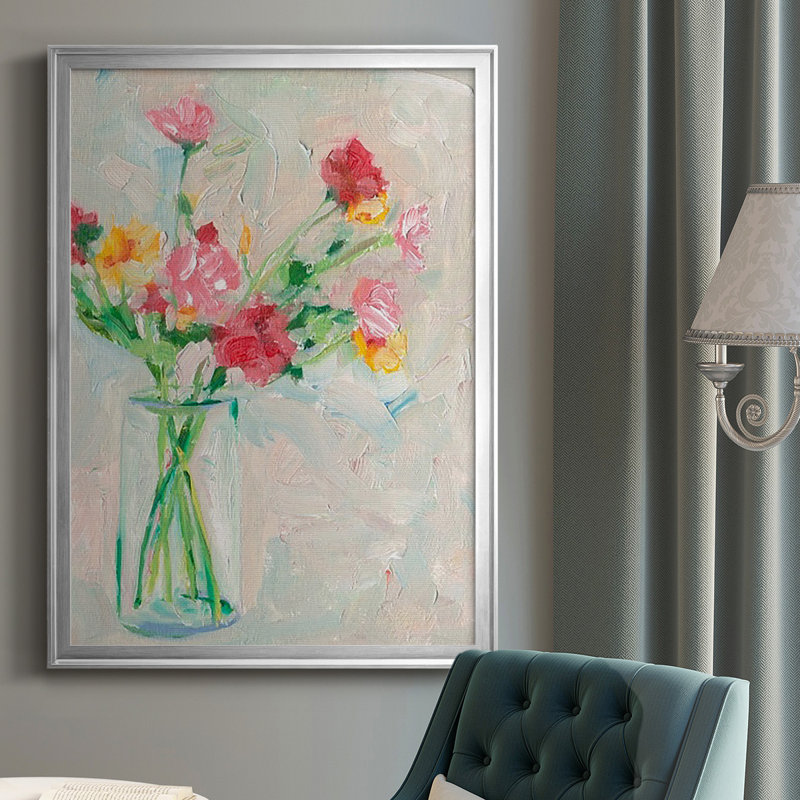 Painterly Soft Bouquet I, reproduction encadrée de qualité supérieure - Prêt à être accroché-2848229, Argent