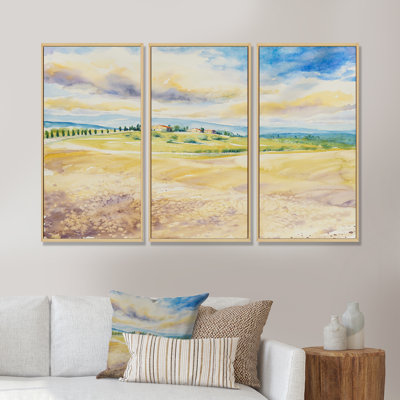 " Rustic Italian Landscape " 3 - Pieces