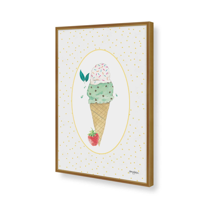 «Lifes a Beach Scoop» par Jenaya Jackson, reproduction d'art, 20 W x 30 H, Gold, Framed Print