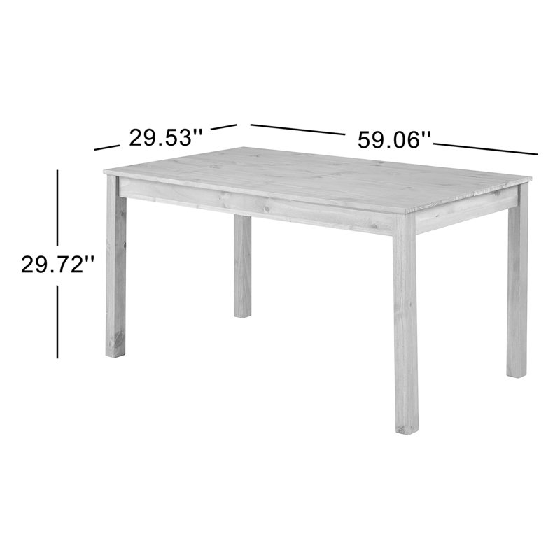 Table de salle à manger en bois massif 59,06 po Cortavious, Brun antique