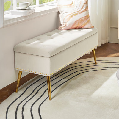 Clasby Polyester Upholstered Storage Bench