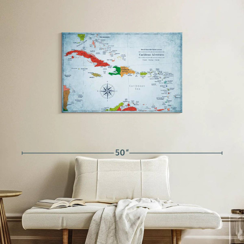 Wanderer I Push Pin Caribbean Alvertia, H 24 po x l 36 po