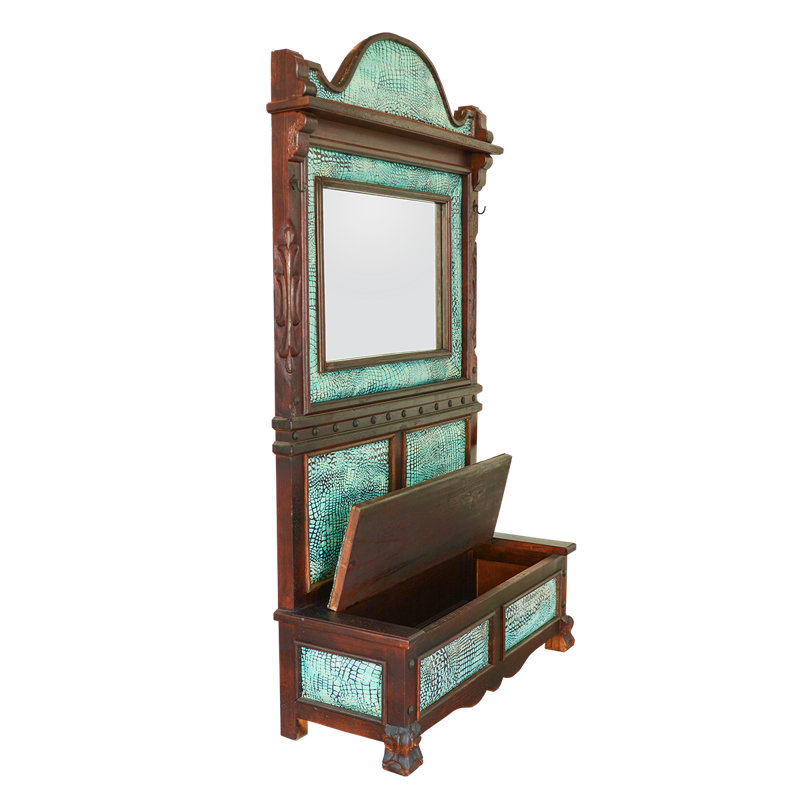 Rancho Turquesa Hall Tree, Brown/Teal