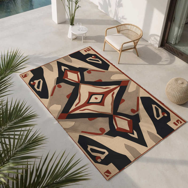 Tapis intérieur et extérieur Classic Bloom, Rectangle 1 pi 6 po x 2 pi 6 po