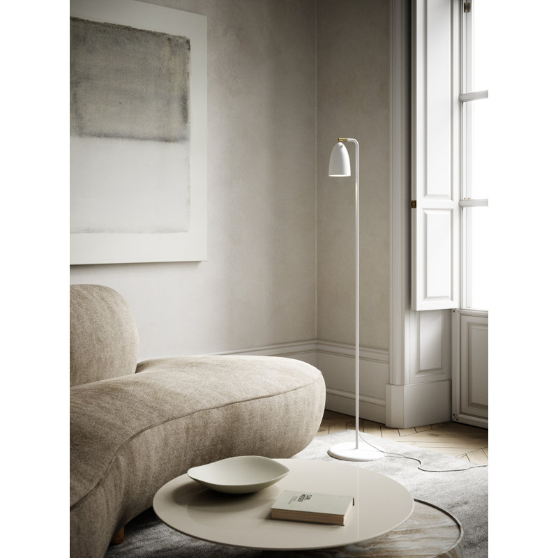 140.8cm Arched Floor Lamp, White, White