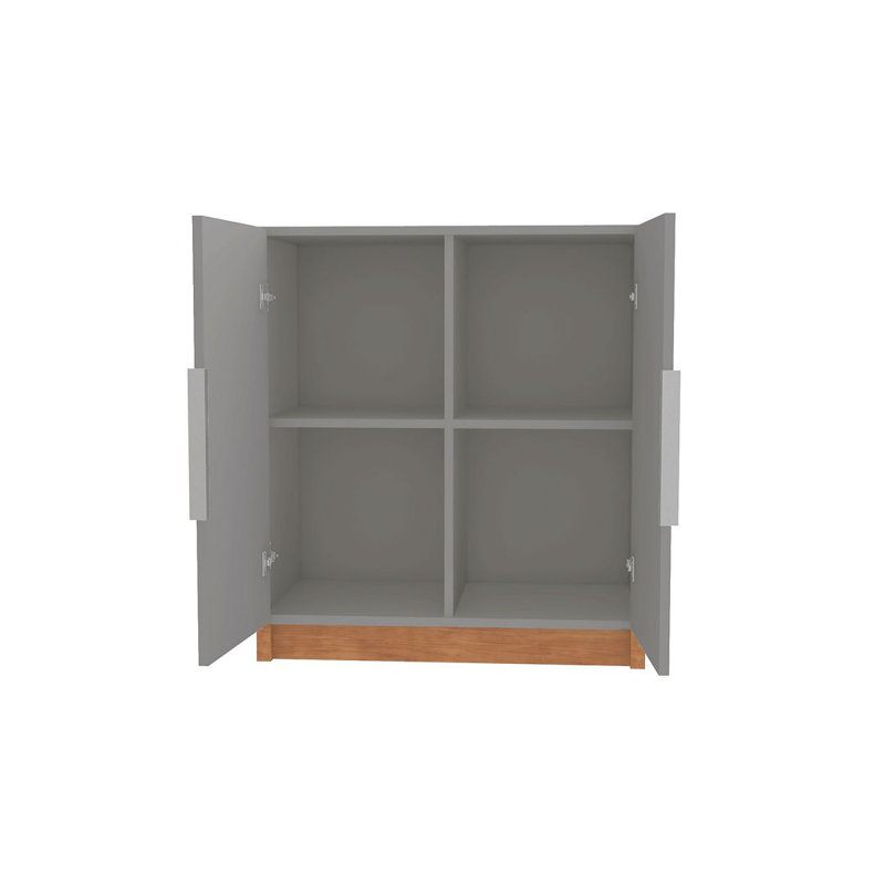 Rower 2 Door Accent Cabinet, Gray/Natural