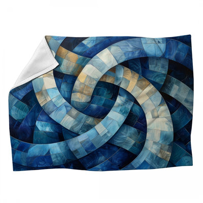 Jeté en polaire à motif géométrique tourbillonnant - Jetés abstraits pour canapés ou lits