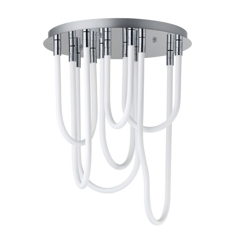 Soleil-Flush Mount Chandelier, Polished Chrome