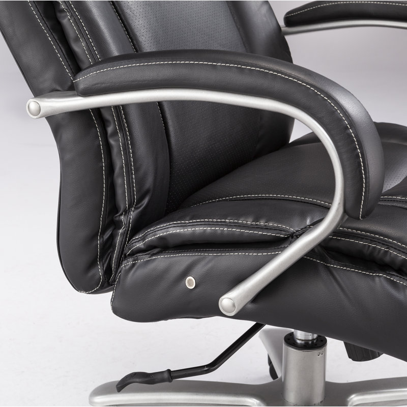 Executive High-Back Swivel Chair in Black Bonded Leather