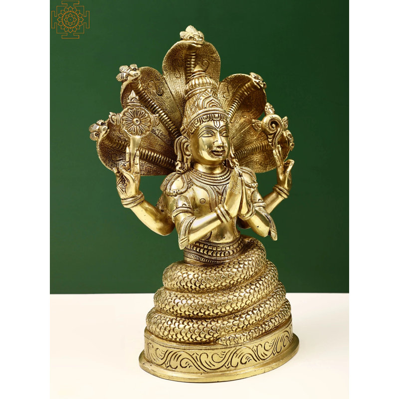 12" Brass Patanjali Idol – Handcrafted Yoga Founder Sage Statue for Studio & Meditation Decor