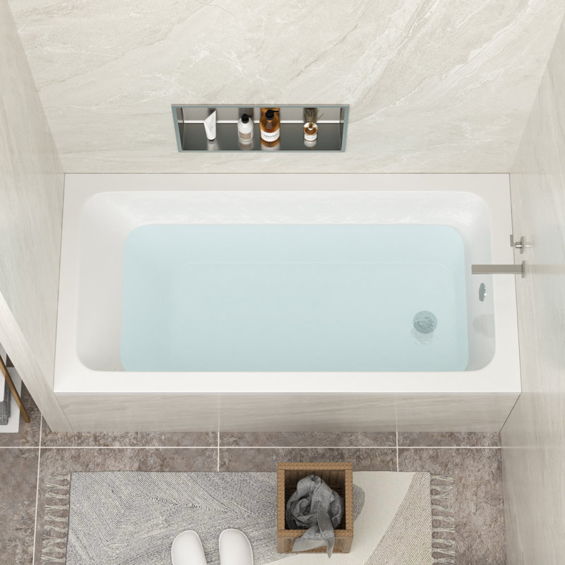 Baignoire de trempage en acrylique blanche 58 "x 29 1/2" avec trop-plein réversible, 17.75"H X 58"L X 29.5"W