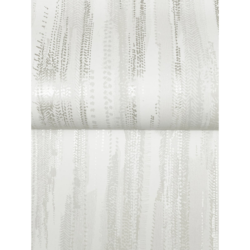 Tribeca White Texture Stripe Wallpaper, White