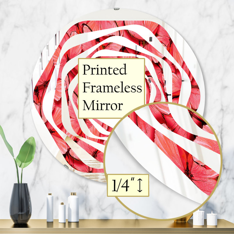 Miroir mural Coastal, H 31,5 po x l 31,5 po, Whirl Underwater Lake Leaves I