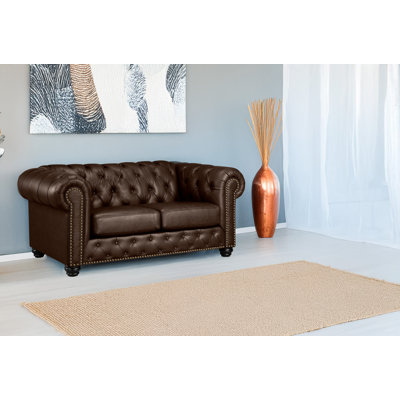 Orner 70" Leather Rolled Arm Loveseat