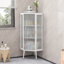 Armoire de plancher 22,73 po blanche, avec portes en verre trempé et 3, pour chambre à coucher, salon, salle de bain, armoire d'angle blanche polyvalente, 3 portes, construction pratique contemporaine