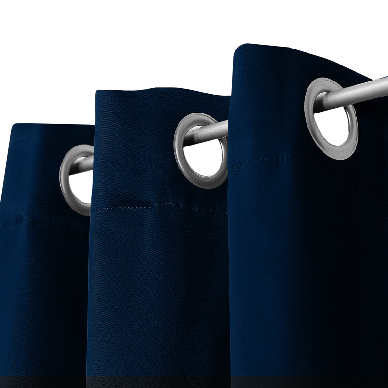Crispin Blackout Curtains / Drapes Pair, Navy