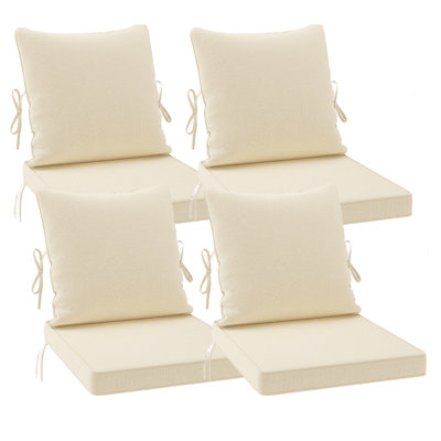 Outdoor 24 x 24 x 3.5 Inch High-Density Foam Cushion Set with Water-Repellent & UV-Resistant Cover for Outdoor Seat