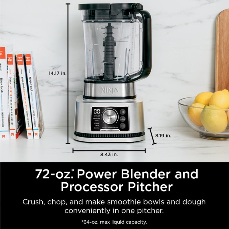 Ninja Foodi Power Blender & Processor System with Pitcher & To-Go Cups,1400 W, 6 Functions for Bowls, Spreads, & Dough
