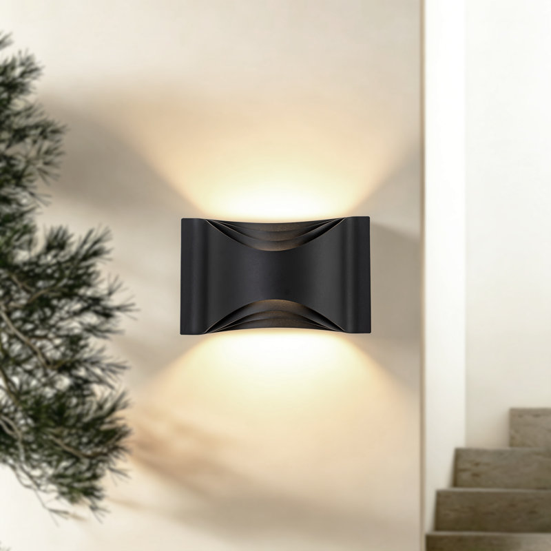 10-in Black Dimmable LED Wall Sconce, Black