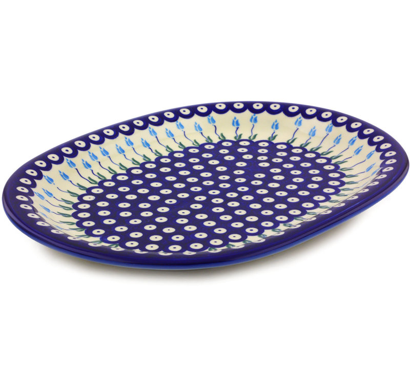 Plateau à motif floral peacock