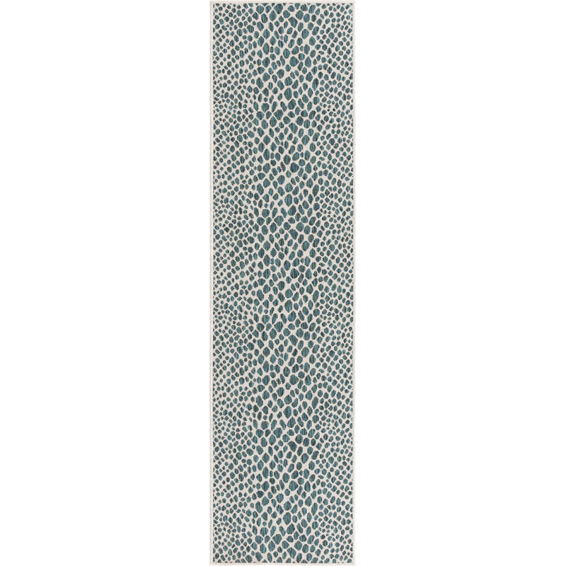 Jill Zarin Cape Town Indoor/Outdoor Rug, Runner 2' x 8', Teal