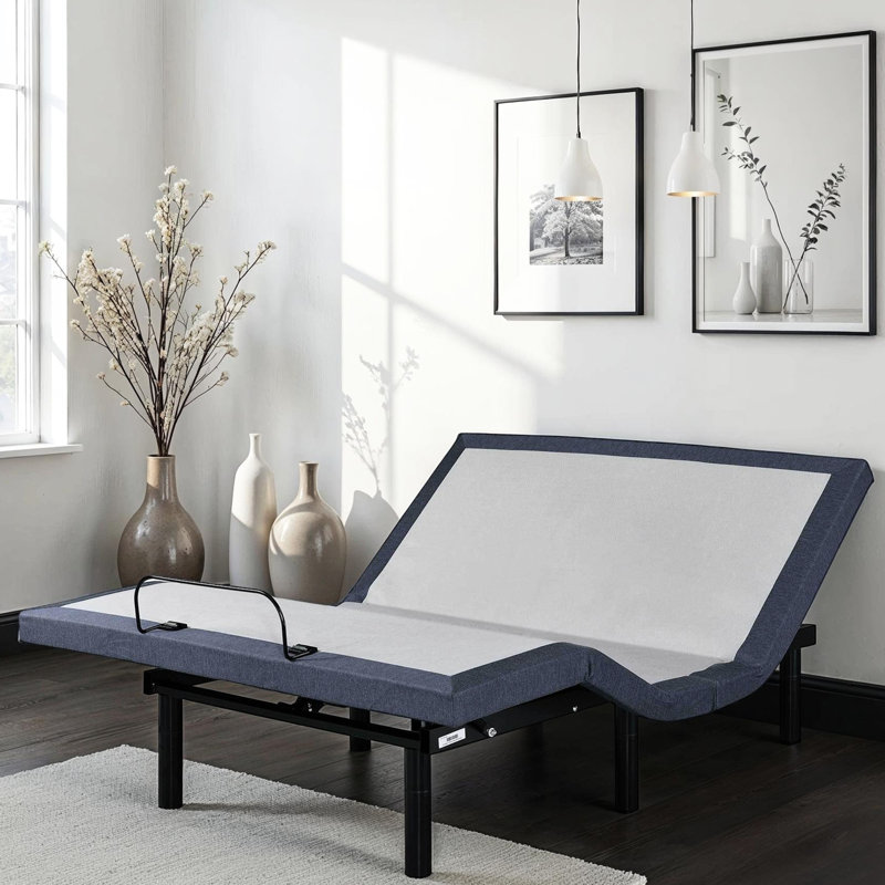 Adjustable Twin Xl Bed Base Offering Head & Foot Position Changes, Three Vibration Modes, Tv/zero Gravity/lounge Preset Positions, 2 Charging Ports, Under Led Lighting, One Touch Return, Center