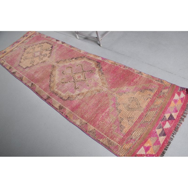 Tapis turc Oushak fait à la main pour la salle à manger et le salon en teinte rose