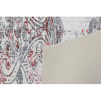 Elegant Hall Carpet, 3D Digital Print Design, 3.9 x 4.9 ft | 100% Polyester, Antibacterial, Non-Slip PVC Dot Underside, Pile Height: 0.04 in, Machine Washable, Perfect for Living Room & Entryway Decor