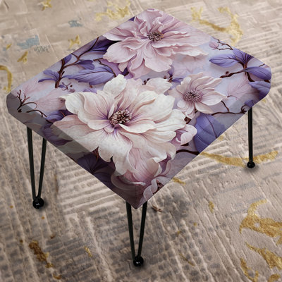 Ethereal Floral Elegance Victorian Pattern II - Floral Rectangle Ottoman