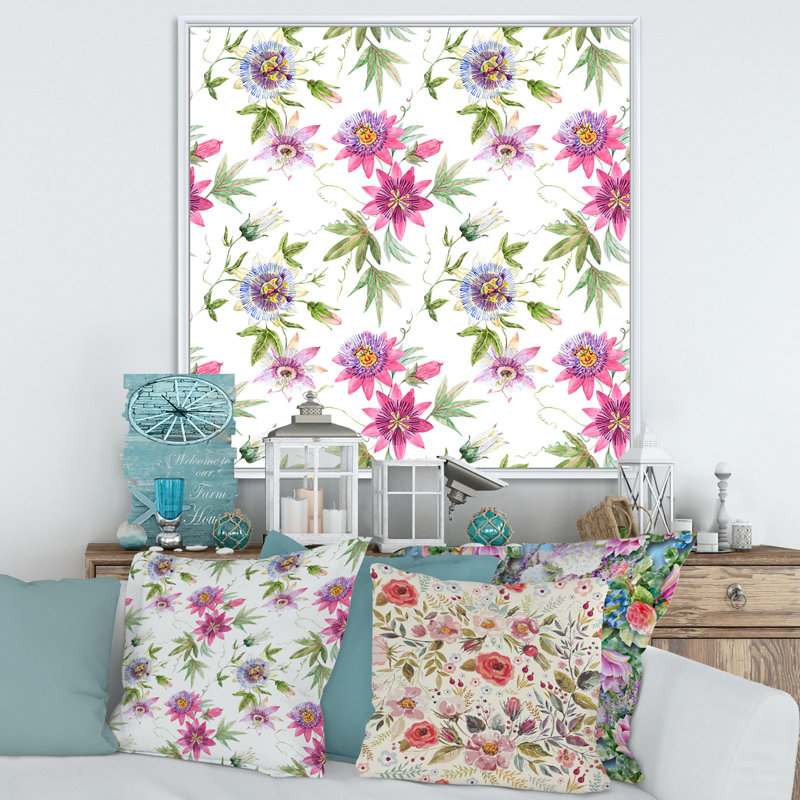Fleurs de rose passion - reproduction sur toile, Toile blanche encadrée, H 36 po x l 36 po x P 1 po